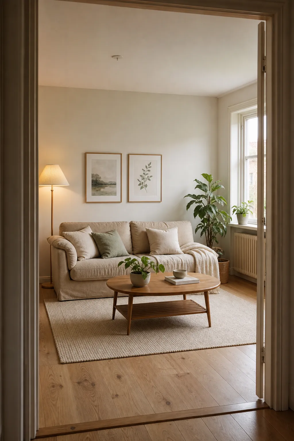 The same living room after a Scandinavian Roomcast redesign